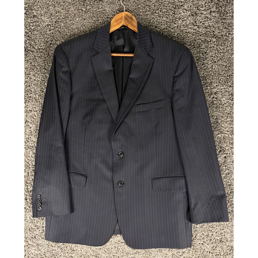 Brooks Brothers Vitale Barberis Canonico Suit Mens 44R W39 Navy Pinstripe Wool